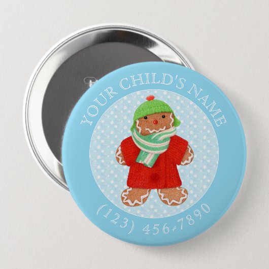 WOOLIE GINGERBRAD子IDボタン – 青 缶バッジ (正面&裏面)