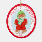 WOOLIE GINGERBREAD 2023 セラミック円形オーナメント セラミックオーナメント (左)