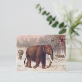 Woolly Mammoth Prehistoric Animal Antique Print ポストカード (スタンド正面)