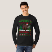 Woolly Xmas Tree Lights Ugly Santa Woolly Christ Tシャツ (正面フル)