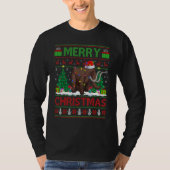 Woolly Xmas Tree Lights Ugly Santa Woolly Christ Tシャツ (正面)