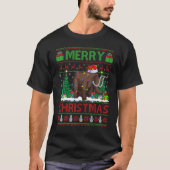 Woolly   Xmas Tree Lights Ugly Santa Woolly Christ Tシャツ (正面)