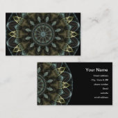 Wooly緑および青の王室のな万華鏡のように千変万化するパターン 名刺 (正面/裏面)