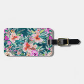 WOOTのカラフルな熱帯花の水彩画 ラゲッジタグ (正面横)