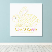 Wor(l)dラビットキャンバス印刷 キャンバスプリント (インサイチュ (ウッドフロア))