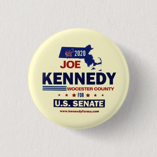 Worcester County for Joe Kennedy 2020 缶バッジ (正面)