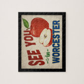 Worcester Massachusetts Apple – ヴィンテージ・トラベル ジグソーパズル (縦)