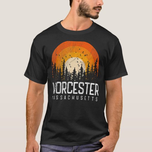 Worcester Massachusetts MAヴィンテージ70s 80sレトロ Tシャツ (正面)