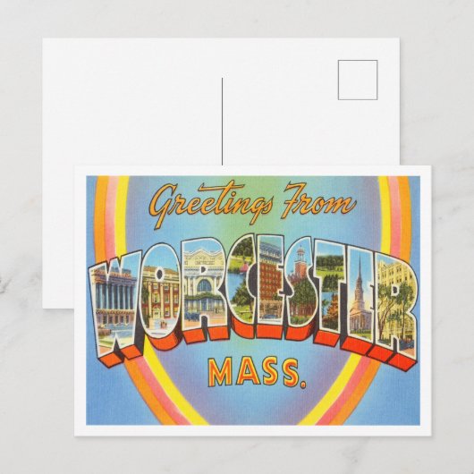 Worcester, Massachusetts Travel ポストカード (正面/裏面)