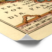 Worcestershire County England旧古古物地図 ポスター (角)