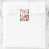 WorCheshire猫ステッカー スクエアシール (バッグ)