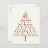 Wordおもしろい Christmas Wishesツリーはがき シーズンポストカード (正面/裏面)