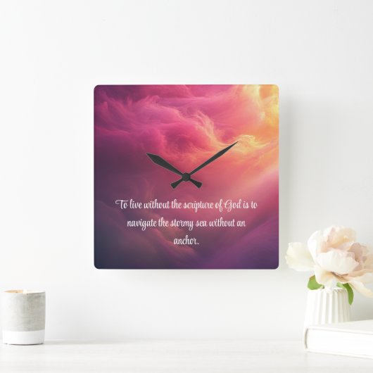 Wordのいかり スクエア壁時計 (ホーム)