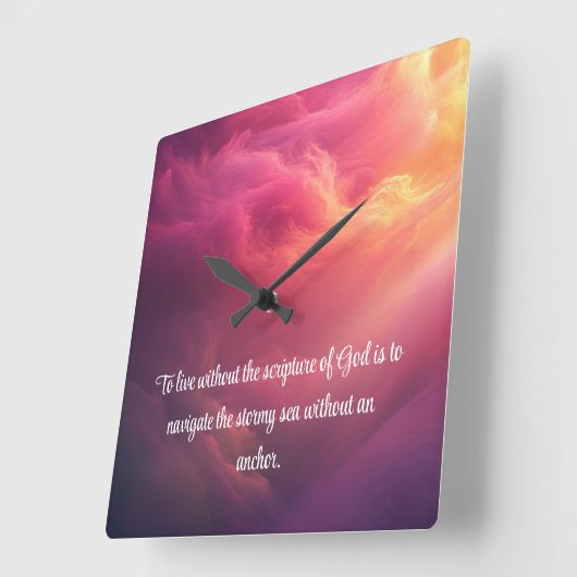 Wordのいかり スクエア壁時計 (傾斜)