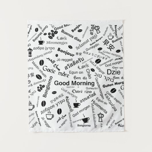 Wordのすべての言語でおはよう タペストリー (正面)