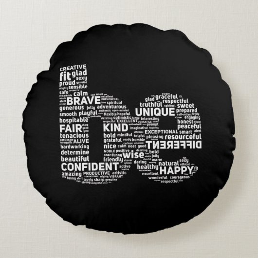 Wordやる気を起こさせる Cloud装飾用クッション ラウンドクッション (正面)