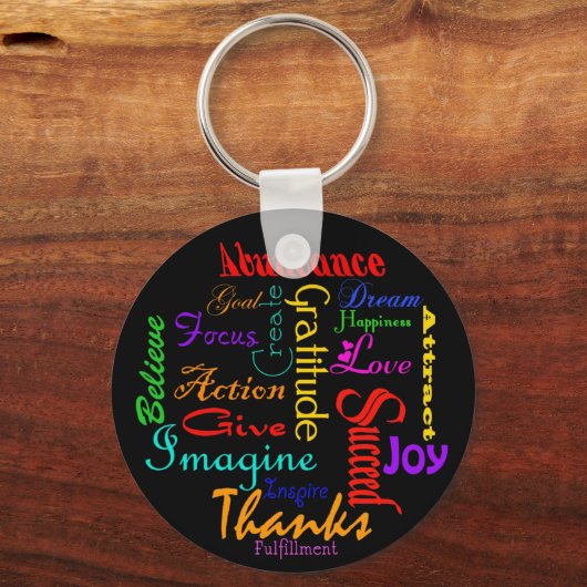 Wordやる気を起こさせる Collageキーチェーン キーホルダー (正面)
