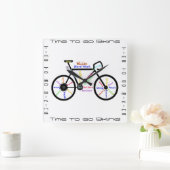 Wordを使用してサイクリングを行く時やる気を起こさせる間 スクエア壁時計 (ホーム)