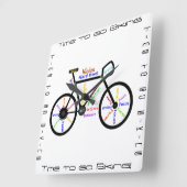 Wordを使用してサイクリングを行く時やる気を起こさせる間 スクエア壁時計 (傾斜)