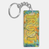 Wordキ感動的ーチェーンの信頼 – カスタム文字 キーホルダー (正面左)