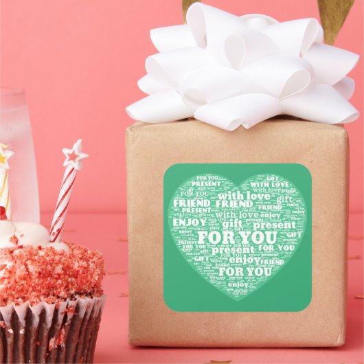 Wordクラウドステッカー スクエアシール (パーティー)