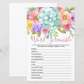 Wordスクランブルカラフルフローラブライダルゲーム (正面/裏面)