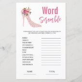 Wordスクランブルハイヒールブライダルシャワーゲーム (正面)