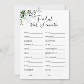 Wordスクランブルブライダルシャワーゲーム 招待状 (正面)