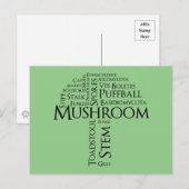 Wordマッシュルーム葉書(黒文字) ポストカード (正面/裏面)