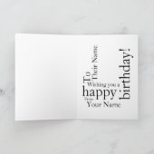 Wordマッシュルーム誕生日カード(黒文字) カード (内部)