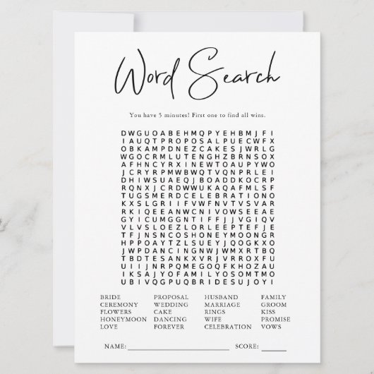 Word検索 |ブライダルシャワー (正面)