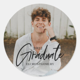 Word絵を描編集可能カラー卒業ステッカー ラウンドシール