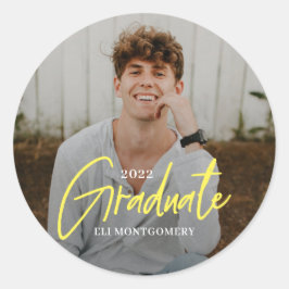 Word絵を描編集可能カラー卒業ステッカー ラウンドシール