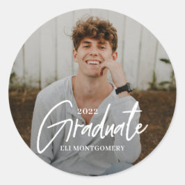 Word絵を描編集可能カラー卒業ステッカー ラウンドシール