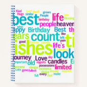 Word雲パターン緩和曲線ノートブック ノートブック (正面)