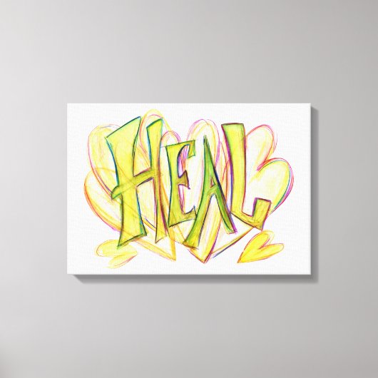 Word 感動的 Heal Art Canvas Print キャンバスプリント (正面)