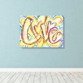 Word 感動的 Love Art Canvas Print キャンバスプリント (インサイチュ (ウッドフロア))