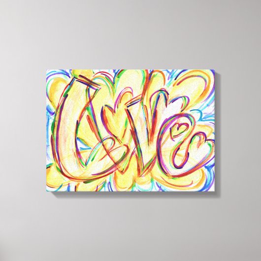Word 感動的 Love Art Canvas Print キャンバスプリント (正面)