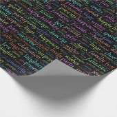 Word 祝 Cloudで45の誕生日の願いを持つ ラッピングペーパー (角)