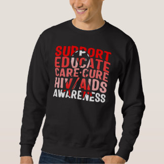 Word Aids Days Support Educate Care Cure Red Aware スウェットシャツ