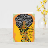 Word Art African American Mother Birthday  カード (黄色い花)
