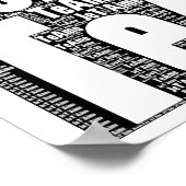 Word Art: "I Love You" 3 languages -赤いハート ポスター (角)