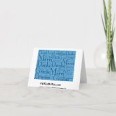 Word Art: Thank You in 数々の Languages Aqua Blue 2 サンキューカード (裏面)