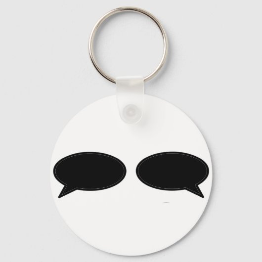 Word Bubble 離れ Right Black The MUSEUM Zazzle Gif キーホルダー (正面)