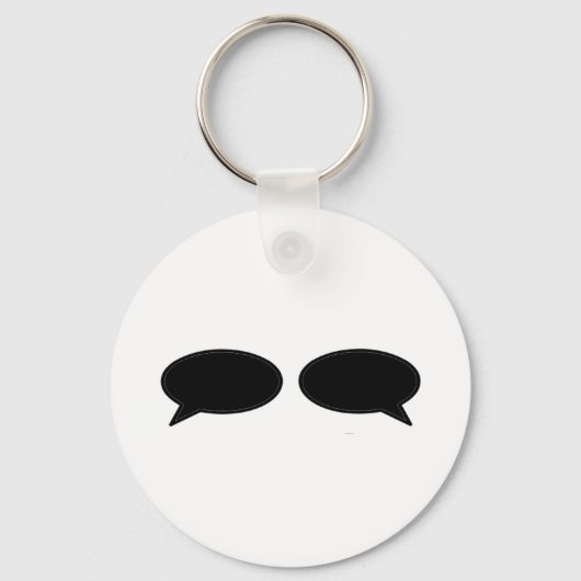 Word Bubble 離れ Right Black The MUSEUM Zazzle Gif キーホルダー (正面)