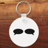 Word Bubble 離れ Right Black The MUSEUM Zazzle Gif キーホルダー (正面)