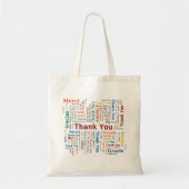 Word Cloudに感謝 – 5言語 – 数々の – 色 トートバッグ (正面)