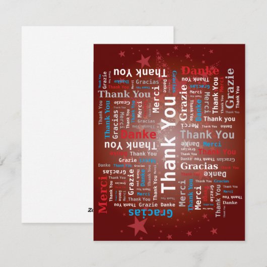 Word Cloudに感謝 – 5言語 – 赤 シーズンカード (正面/裏面)
