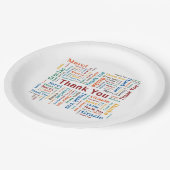 Word Cloud - 5言語-多色 ペーパープレート (アングル)