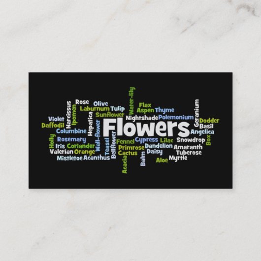Word Cloud Flowers名刺 名刺 (正面)